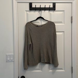 aritzia WILFRED Marloes Sage Ribbed Cotton Sweater